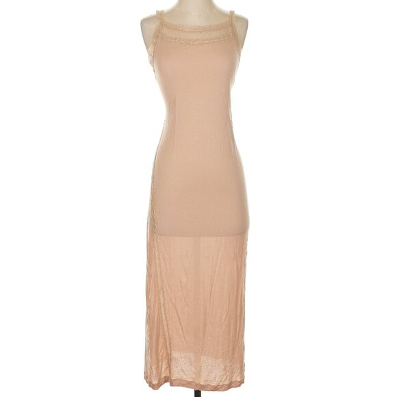 La Perla Midi Dress Beige Sleep Lace Lingerie Silk Long Beige Nude 1 10 38 S XS - Picture 1 of 11
